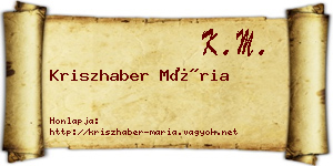 Kriszhaber Mária névjegykártya
